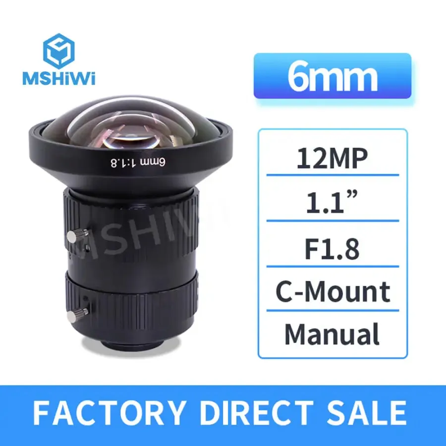 12MP 6mm 25mm Manual FA Prime Lens C-mount F1.8 1" ITS Camera Lens