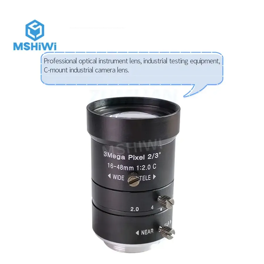 3.0MP 16-48mm  2/3" F2.0 Manual Focus Lens For Vision Inspection