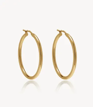 35mm Classic Slim Gold Hoop Earrings