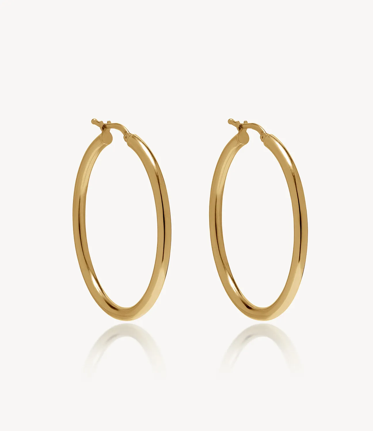 35mm Classic Slim Gold Hoop Earrings