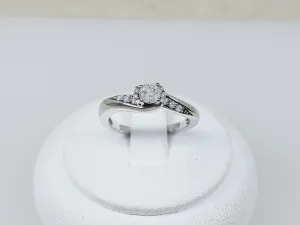 9ct White Gold Diamond Solitaire Ring