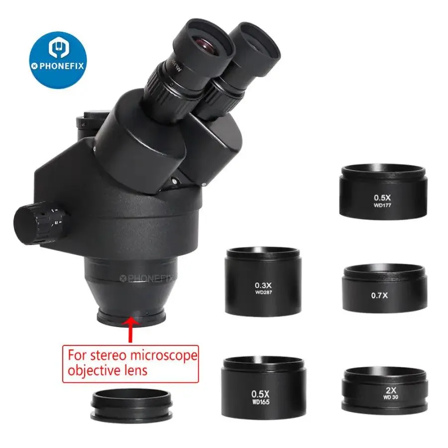 Auxiliary objects lens 0.5X 0.7X 2.0X Adapter For Stereo Zoom Microscope