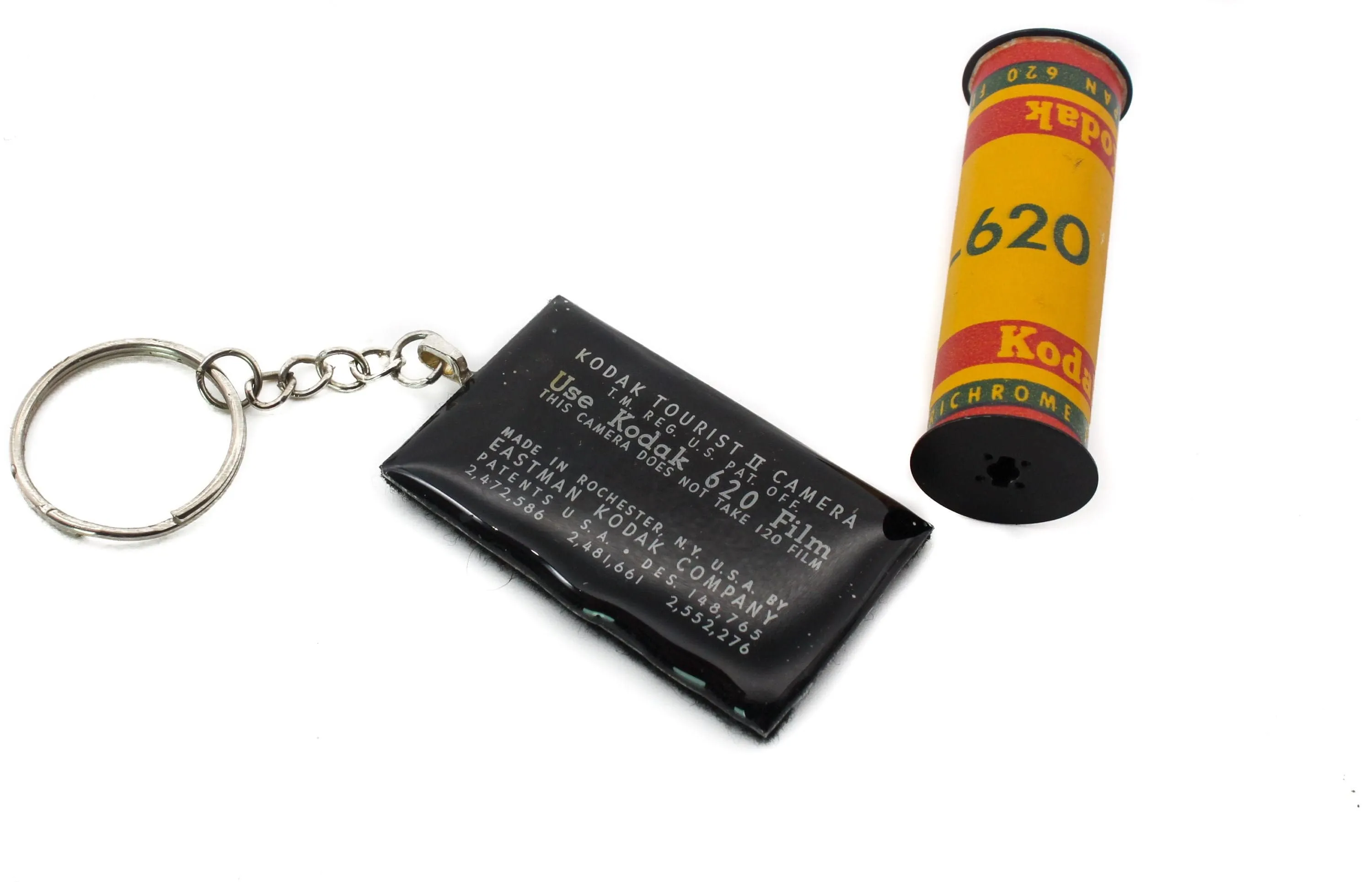 Black Vintage Kodak 620 Roll Film Keychain, unique gifts for him and her, Photographer gift, eco-friendly