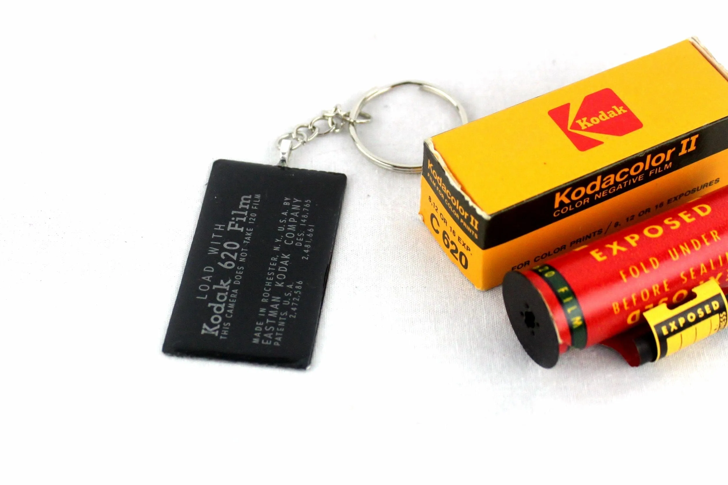 Black Vintage Kodak 620 Roll Film Keychain, unique gifts for him and her, Photographer gift, eco-friendly