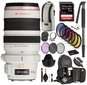 Canon EF 28-300mm f/3.5-5.6L IS USM Lens (9322A002) with Bundle : 9PC Filter Kit, Sandisk Extreme Pro 64gb   More