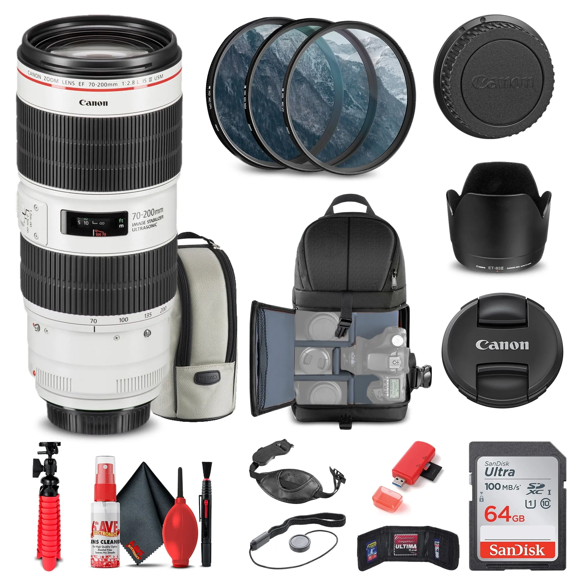 Canon EF 70-200mm f/2.8L IS III USM Lens (3044C002)   Filter   BackPack   More