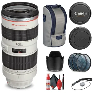 Canon EF 70-200mm f/2.8L USM Lens (2569A004)   Filter Kit   Cap Keeper   More