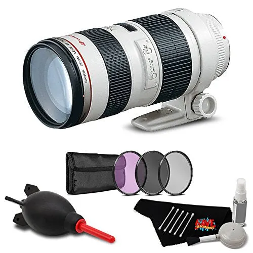 Canon EF 70-200mm f/2.8L USM Lens Accessory Bundle International Model