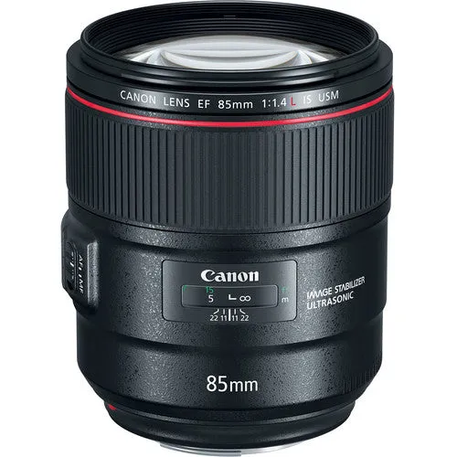 Canon EF 85mm f/1.4L IS USM Lens Bundle with Cleaning Kit, Filter Kit, and Padded Lens Case (International Model)