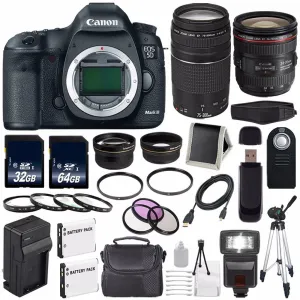 Canon EOD 5D III Digital Camera International Model   Canon EF 24-70mm f/4L is USM Lens   Canon EF 75-300 III Advanced Bundle