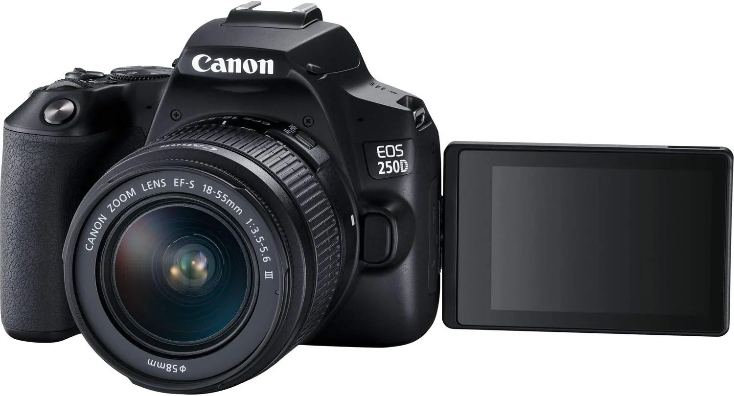 Canon EOS 250D / Rebel SL3 DSLR Camera with 18-55mm Lens (Black)   Creative Filter Set, EOS Camera Bag   6AVE Electronics