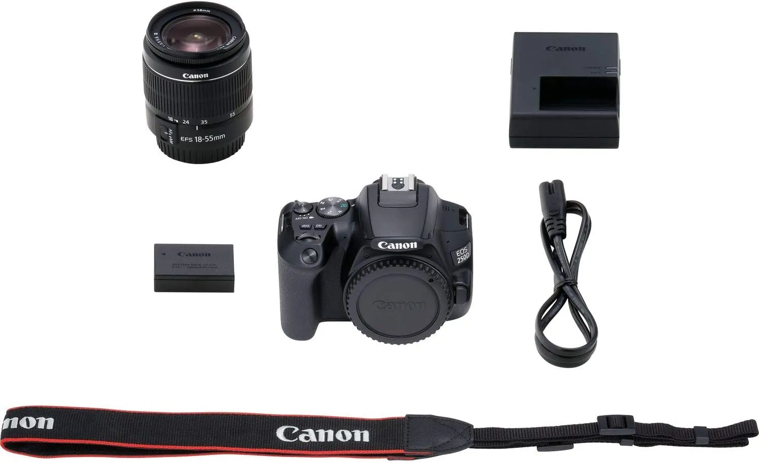 Canon EOS 250D / Rebel SL3 DSLR Camera with 18-55mm Lens (Black)   Creative Filter Set, EOS Camera Bag   6AVE Electronics