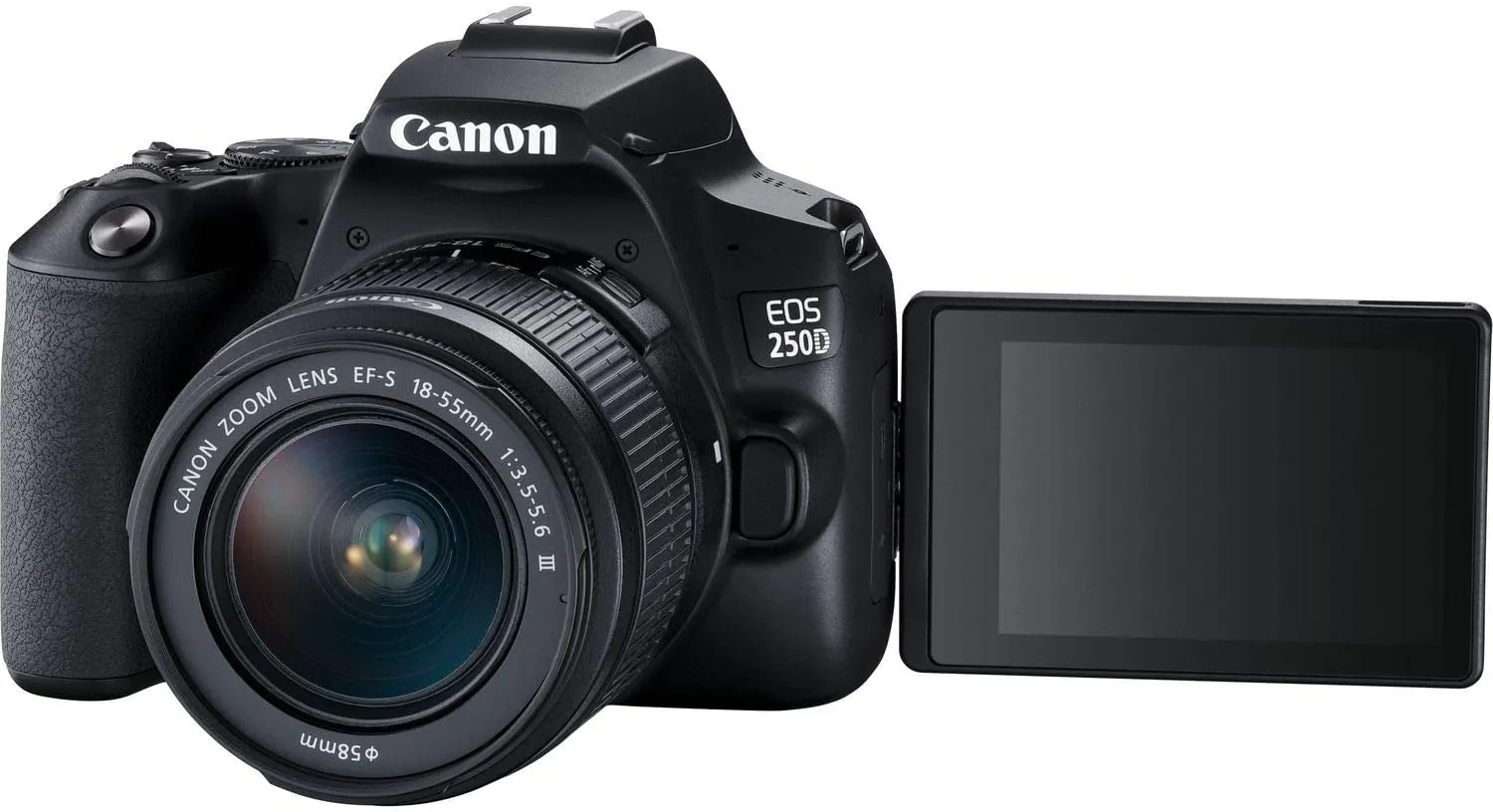 Canon EOS 250D / Rebel SL3 DSLR Camera with 18-55mm Lens (Black)   Creative Filter Set, EOS Camera Bag   Sandisk Ultra 64GB Card   6AVE Electronics