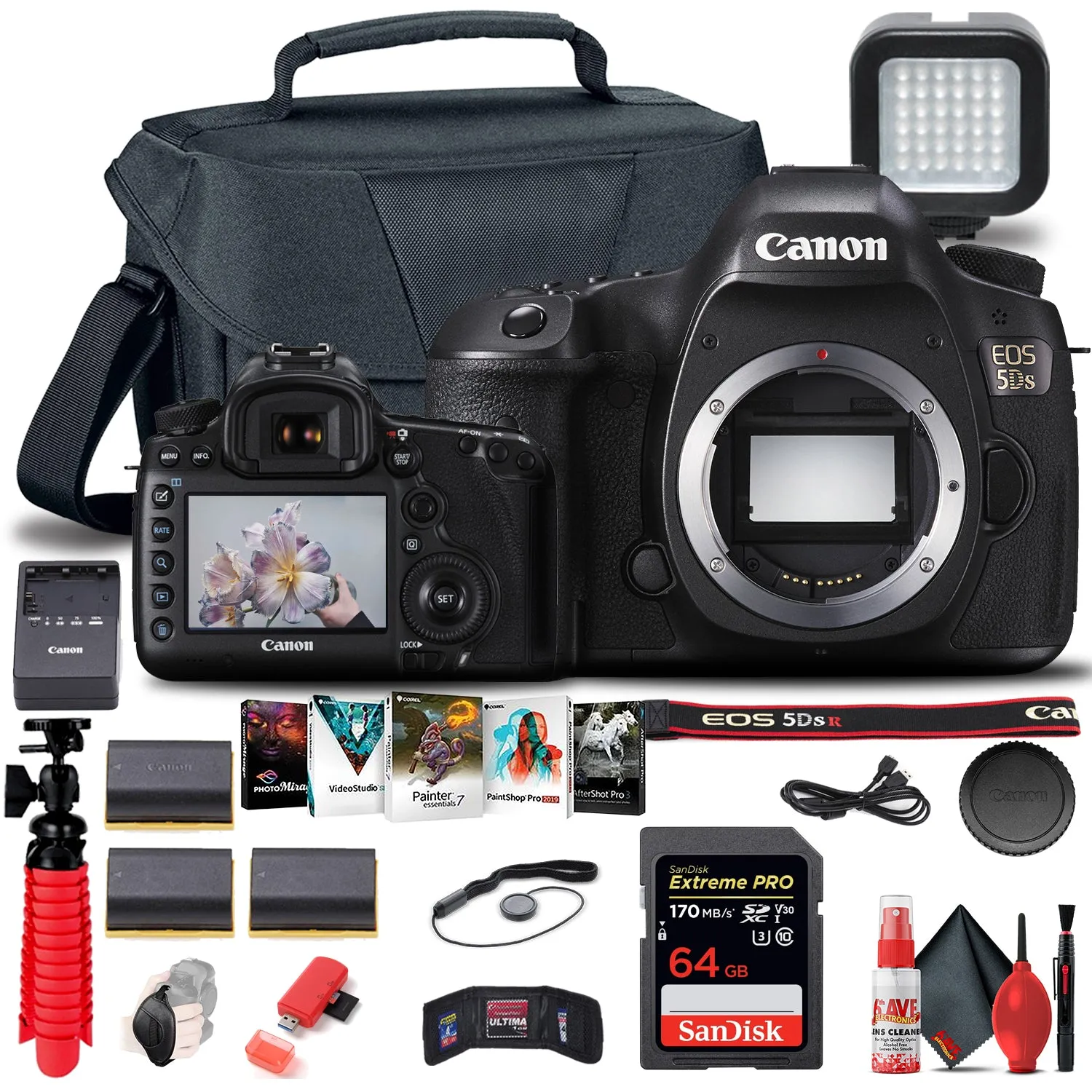 Canon EOS 5DS DSLR Camera (Body Only) (0581C002)   64GB Card   Case   More