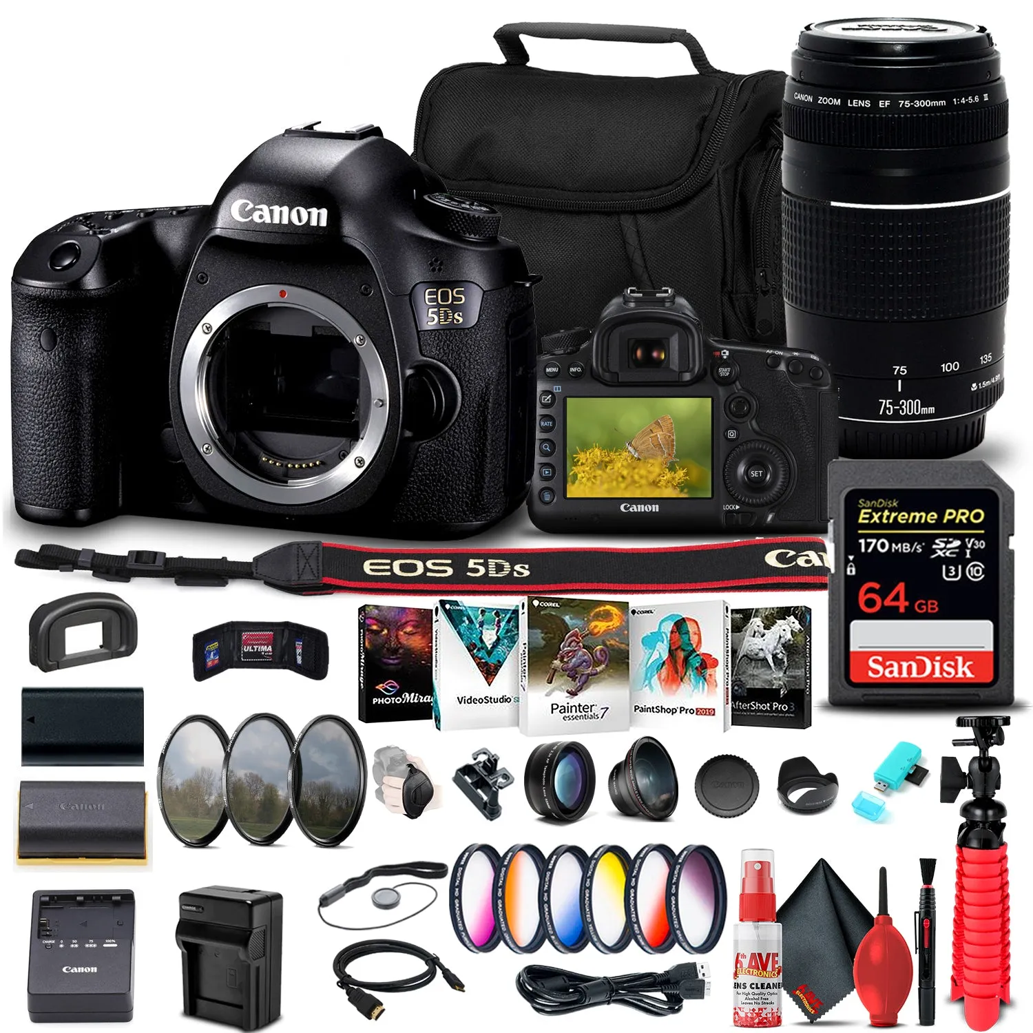 Canon EOS 5DS DSLR Camera (Body Only) (0581C002)   Canon Lens  Advanced Bundle