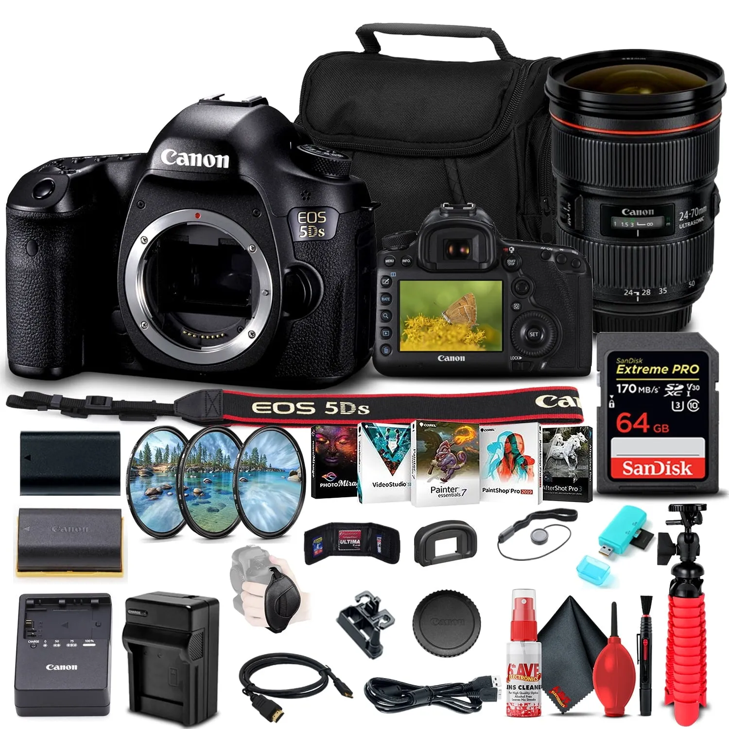 Canon EOS 5DS DSLR Camera (Body Only) (0581C002)   Canon Lens Graphic Bundle