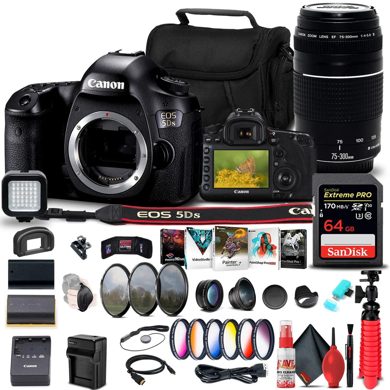 Canon EOS 5DS DSLR Camera (Body Only) (0581C002)   Canon Lens Pro Bundle