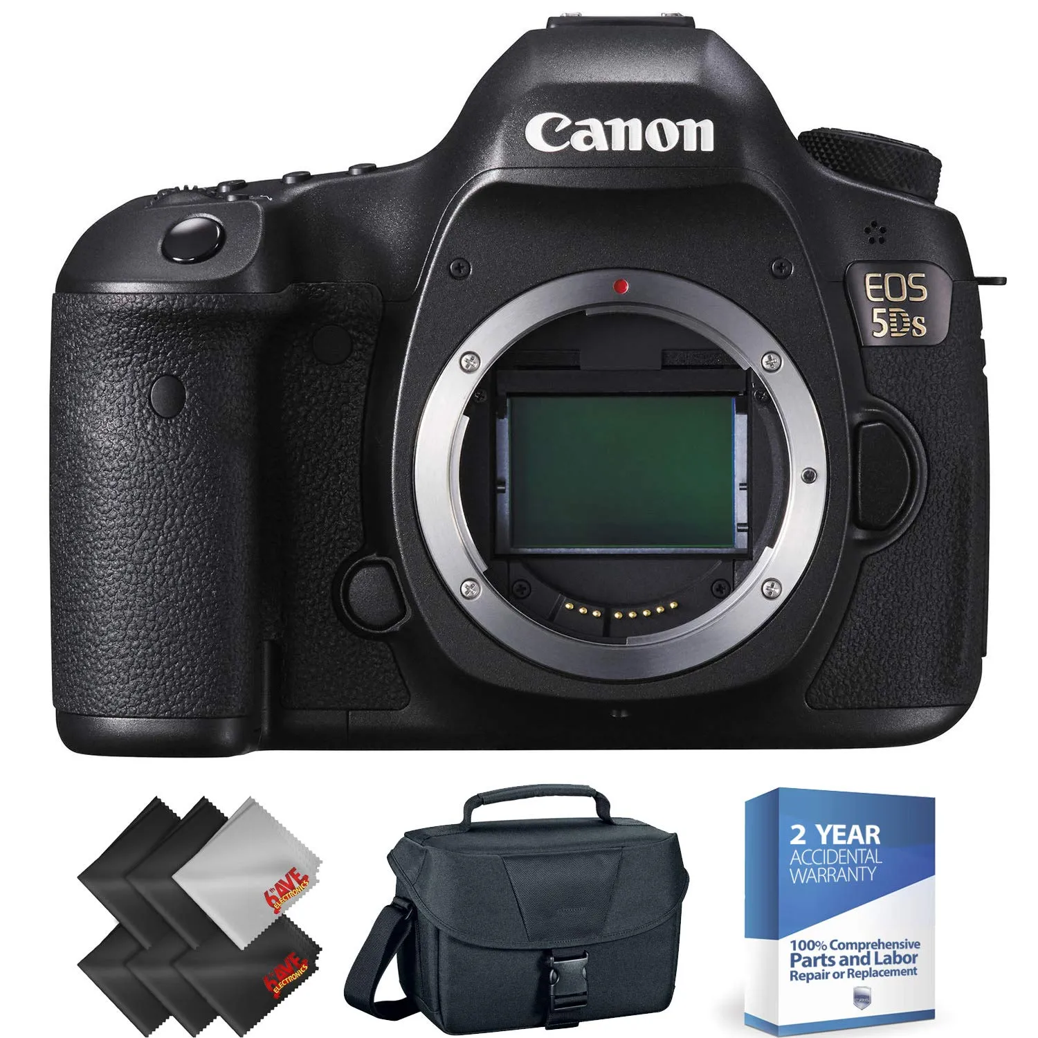 Canon EOS 5DS DSLR Camera (Body Only)   2 Year Accidental Warranty Bundle