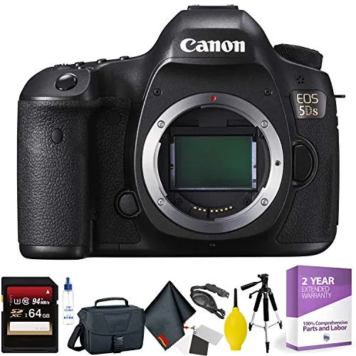 Canon EOS 5DS DSLR Camera (Body Only)   64GB Memory Card   Mega Accessory Kit   1 Year Warranty Bundle