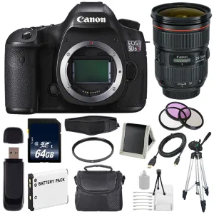 Canon EOS 5DS R DSLR Camera (International Model) 0582C002   Canon EF 24-70mm f/2.8L II USM Lens   LP-E6 Battery   64GB