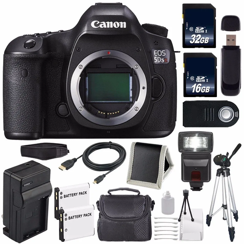 Canon EOS 5DS R DSLR Camera (International Model) 0582C002   LP-E6 Battery   32GB Card   16GB Card Innovative Bundle