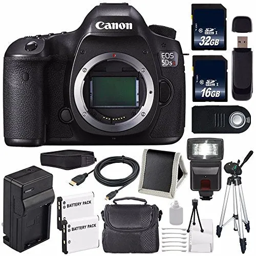 Canon EOS 5DS R DSLR Camera (International Model) 0582C002   LP-E6 Battery   32GB Card   16GB Card Starter Bundle