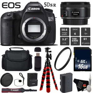 Canon EOS 5DS R DSLR Camera with 50mm f/1.8 STM Lens   Wireless Remote   UV Protection Filter   Case   Wrist Strap   Tri