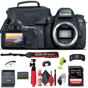 Canon EOS 6D Mark II DSLR Camera (1897C002) Travel Vlogger Bundle