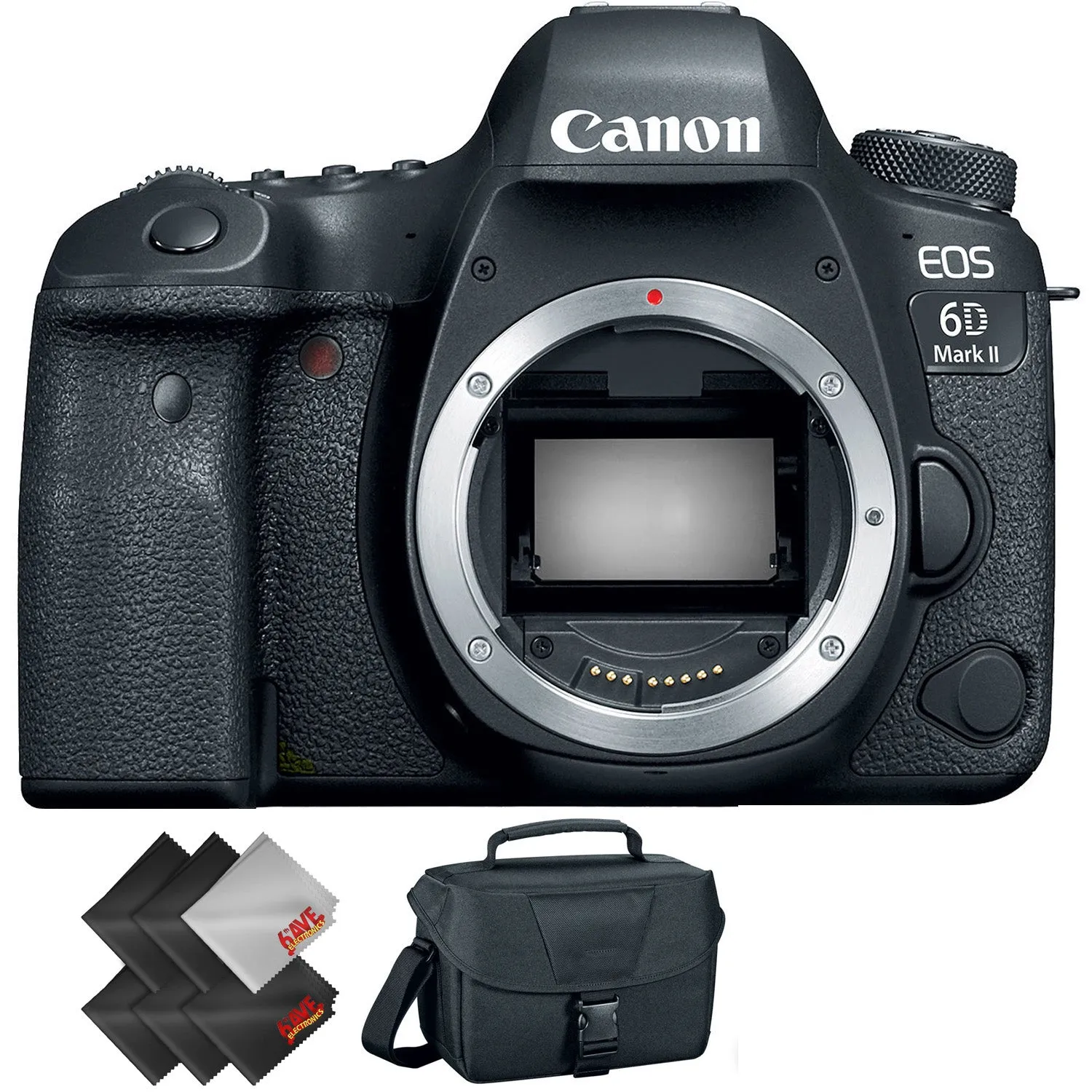 Canon EOS 6D Mark II DSLR Camera (Body Only)   2 Year Accidental Warranty Base Bundle