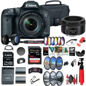 Canon EOS 7D Mark II DSLR Camera W/ 18-135mm f/3.5-5.6 IS USM Lens & W-E1 Extreme Bundle