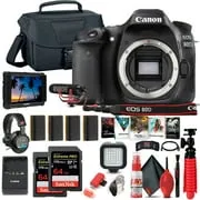 Canon EOS 80D DSLR Camera (Body Only) (1263C004)   4K Monitor   Mic   More