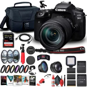 Canon EOS 90D DSLR Camera W/ 18-135mm Lens 3616C016  - Advanced Bundle