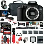 Canon EOS Rebel 800D / T7i DSLR Camera (Body Only)   4K Monitor   Mic   More