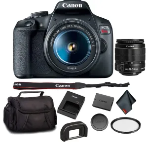 Canon EOS Rebel T7 DSLR Camera with Canon 18-55mm Lens Bundle with UV Filter   Carrying Case and More