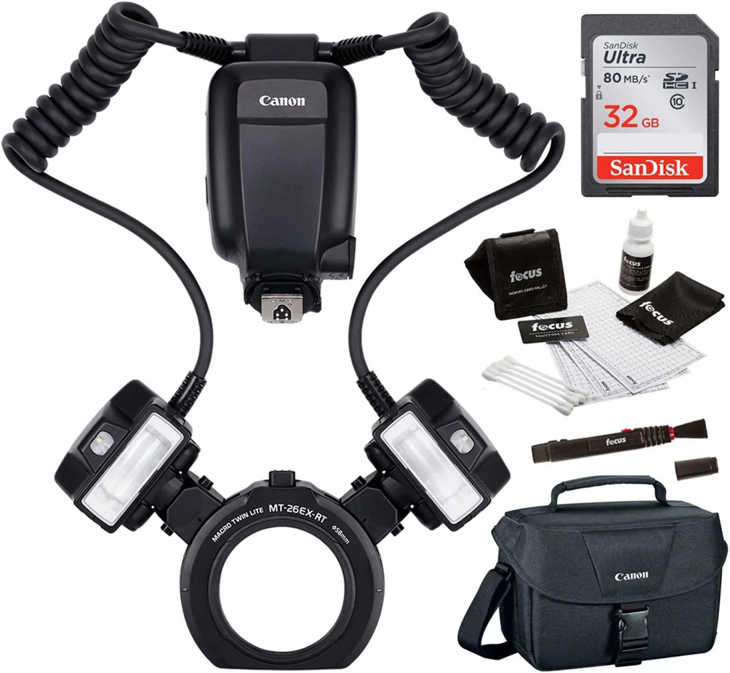 Canon MT-26EX-RT Macro Twin Lite (2398C002) Bundle with 32GB SDHC Memory Card