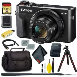 Canon PowerShot G7 X Mark II Digital Camera   128GB Memory   Extra Battery Bundle