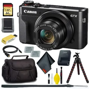 Canon PowerShot G7 X Mark II Digital Camera   64GB Memory   Extra Battery Bundle