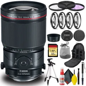 Canon TS-E 135mm Macro Tilt-Shift Lens (Intl Model)   Filters   32GB SD Bundle