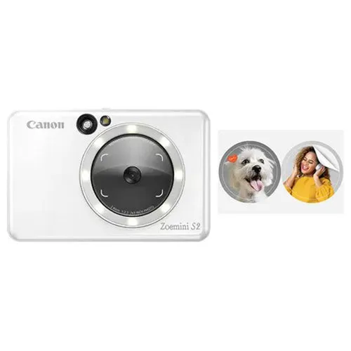 Canon Zoemini S2 Instant Camera Colour Photo Printer - Pearl White | ZOEMINIS24519C007