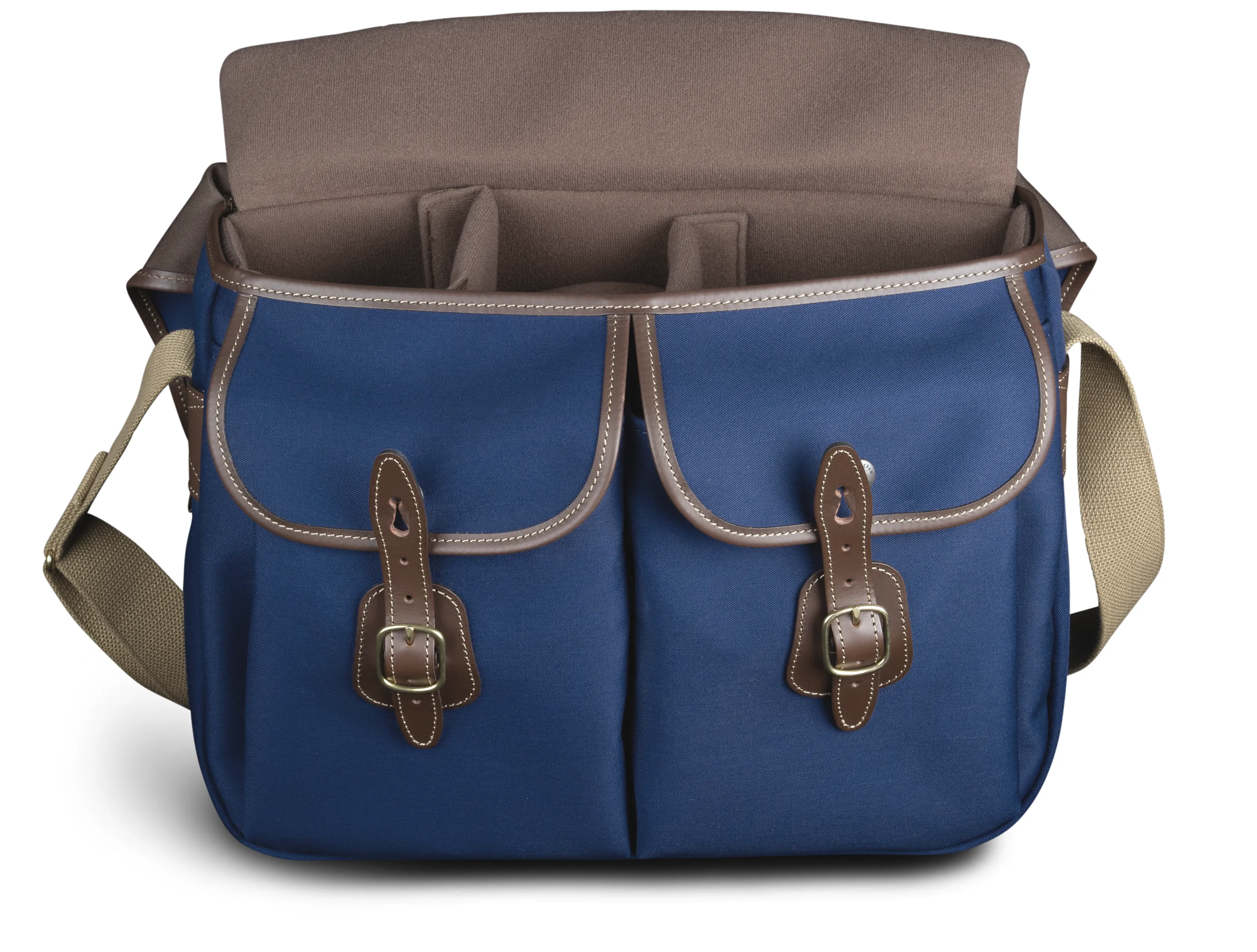 Hadley Large Camera Bag - Navy Canvas / Chocolate Leather