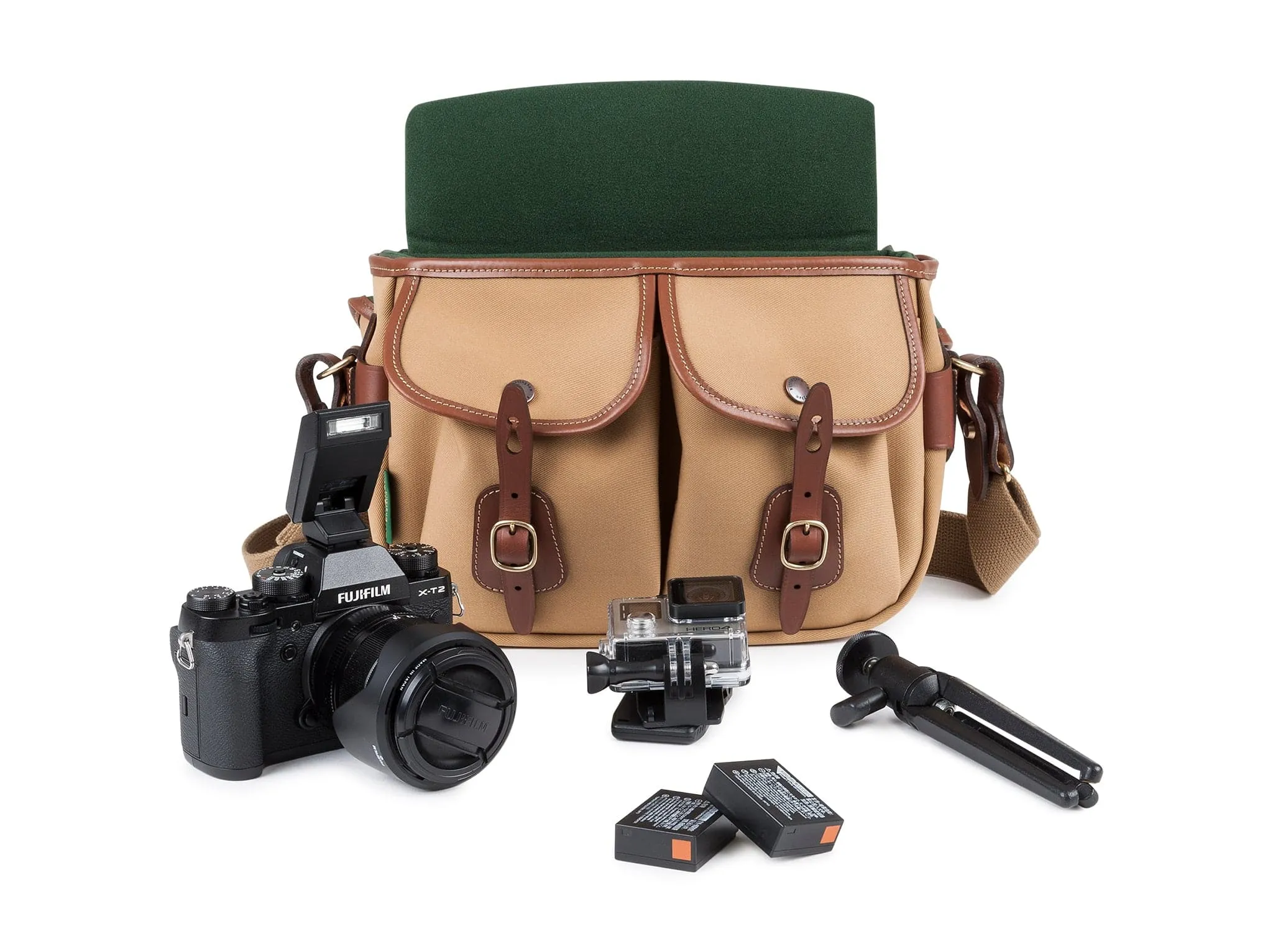 Hadley Small Pro Camera Bag - Khaki Canvas / Tan Leather