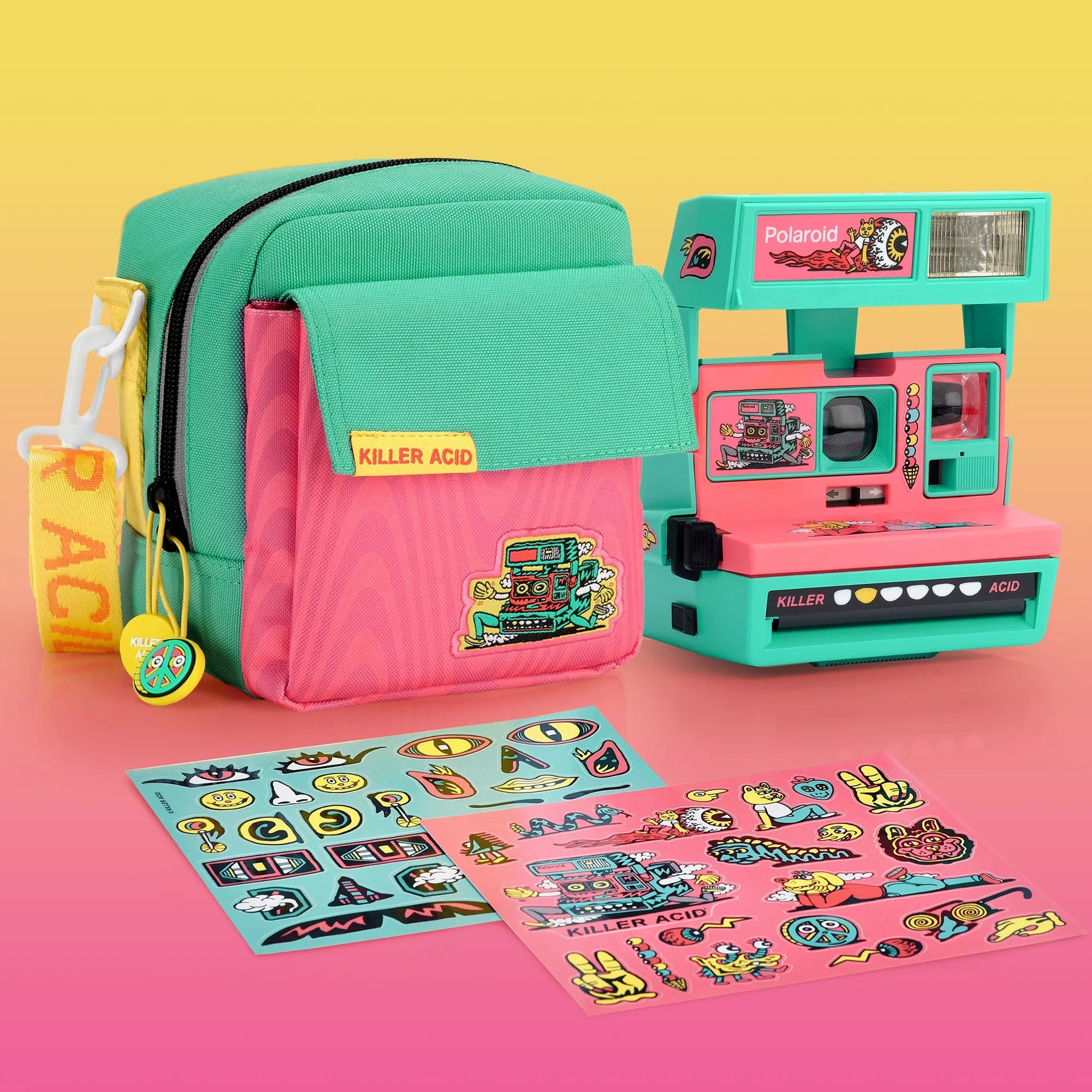 Enhanced Killer Acid Polaroid Camera Bundle with Accessories