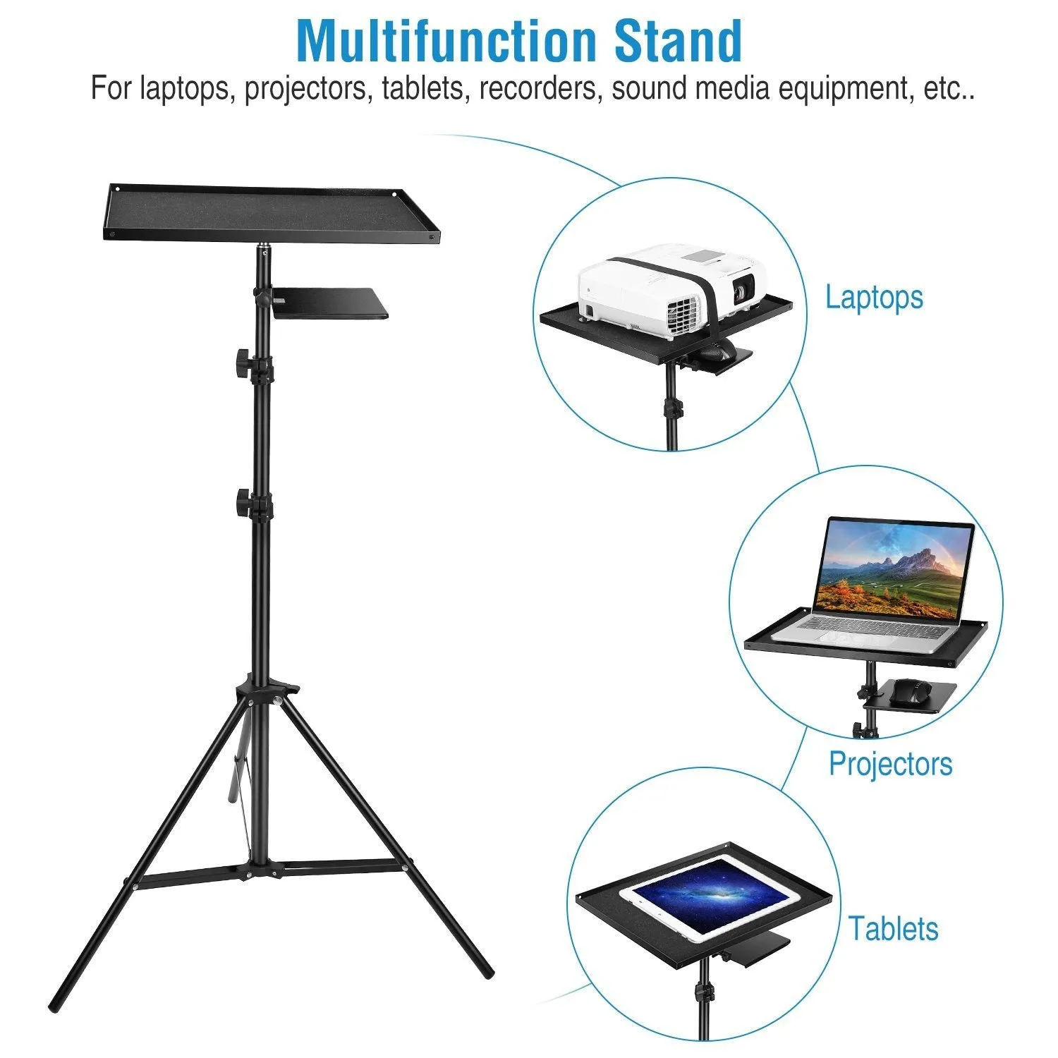 Laptop Projector Tripod Stand Adjustable Height