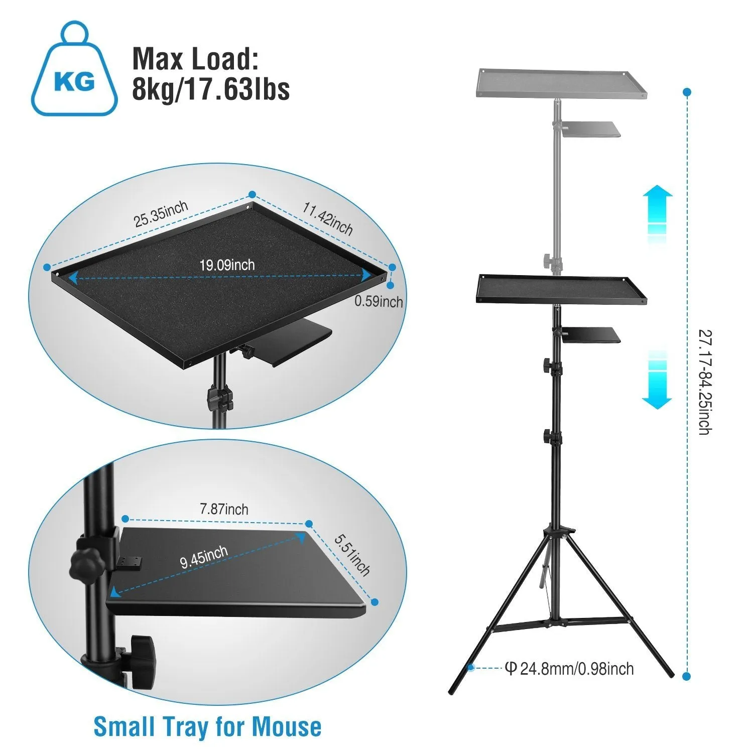 Laptop Projector Tripod Stand Adjustable Height