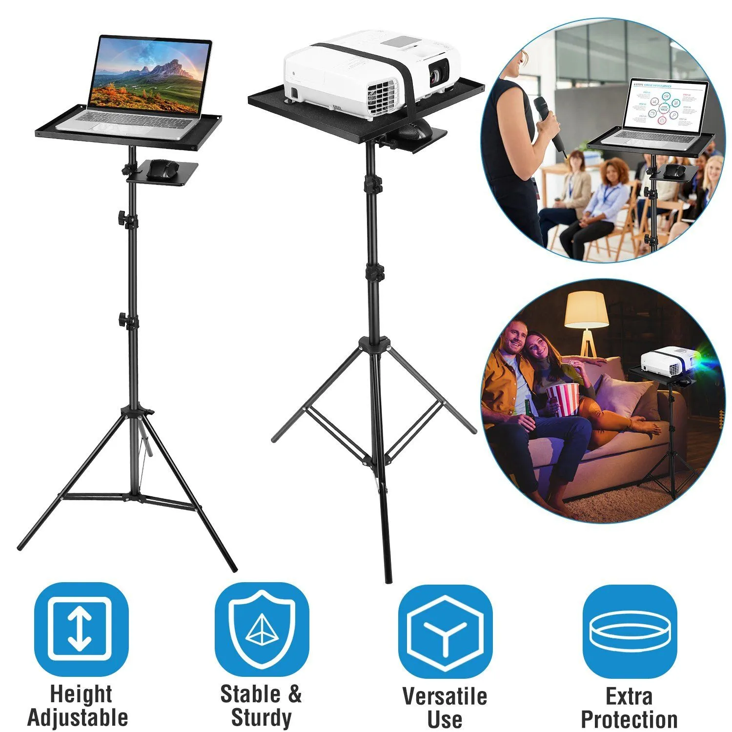 Laptop Projector Tripod Stand Adjustable Height