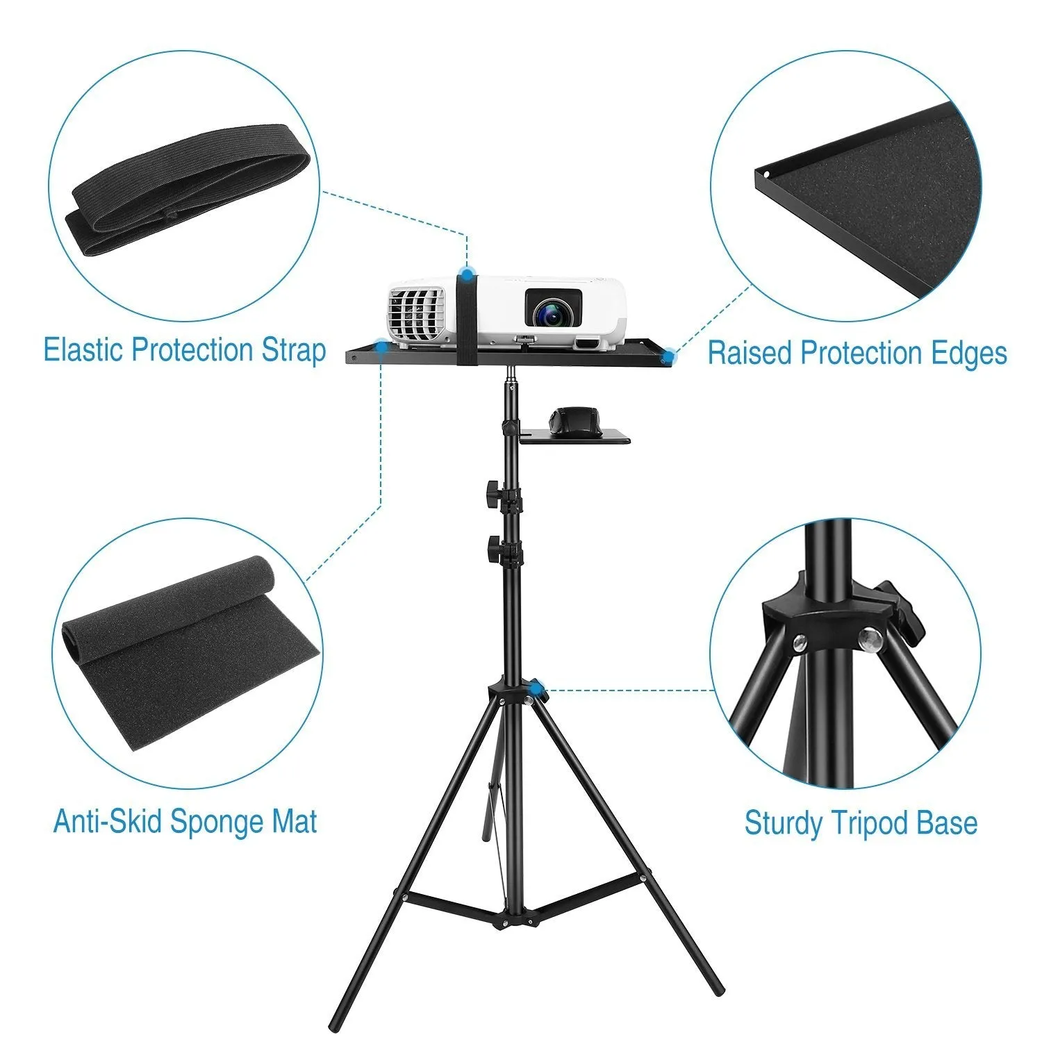 Laptop Projector Tripod Stand Adjustable Height