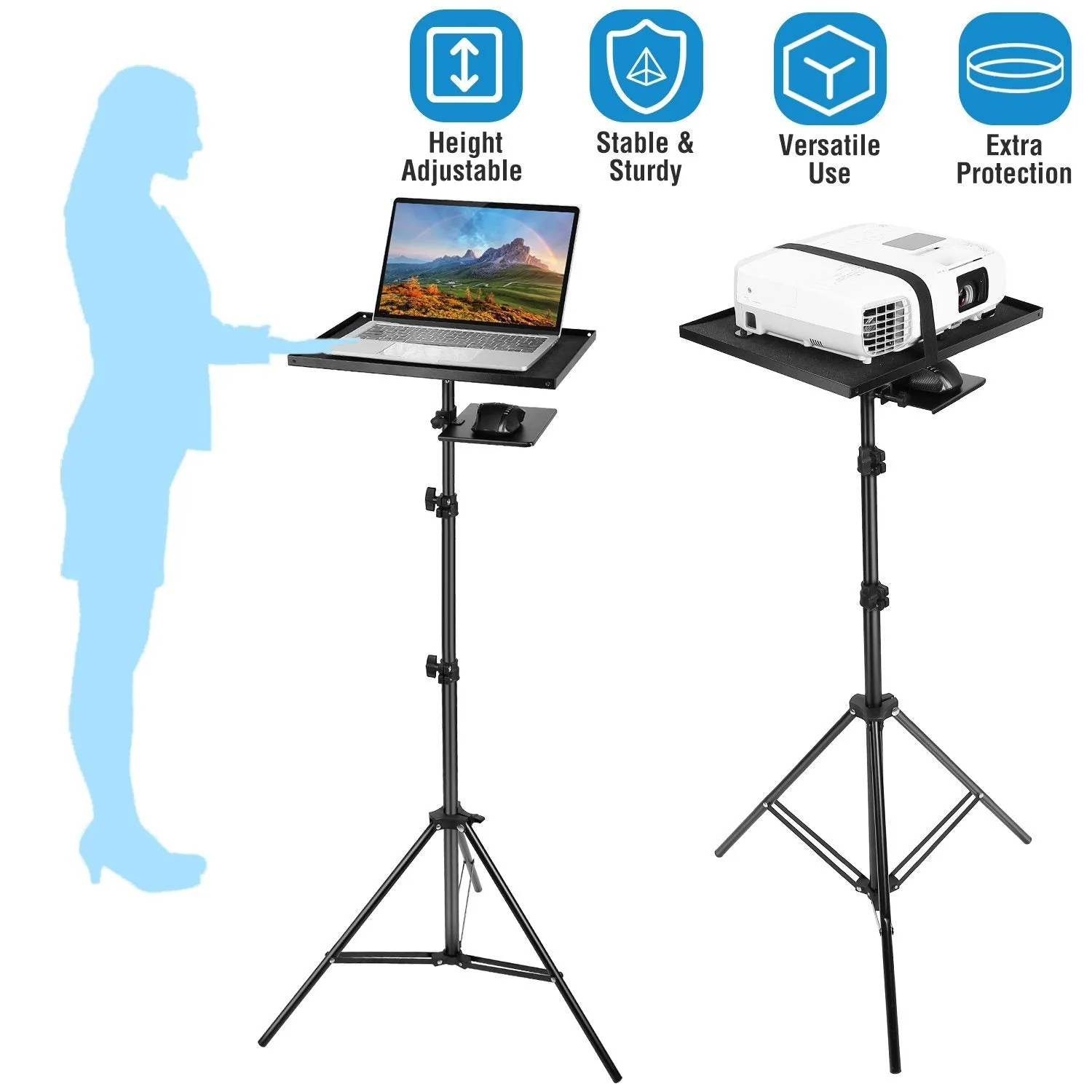 Laptop Projector Tripod Stand Adjustable Height