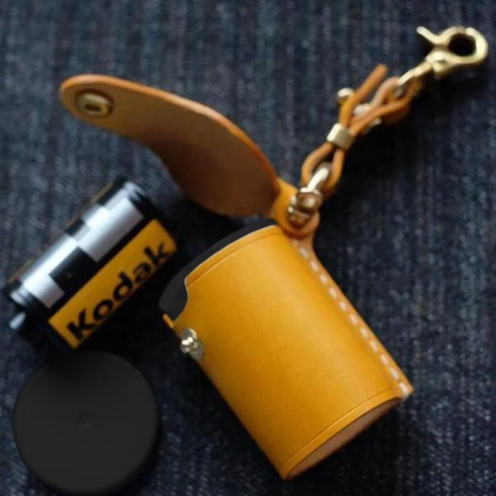 Leather Case for Film Roll Keychain