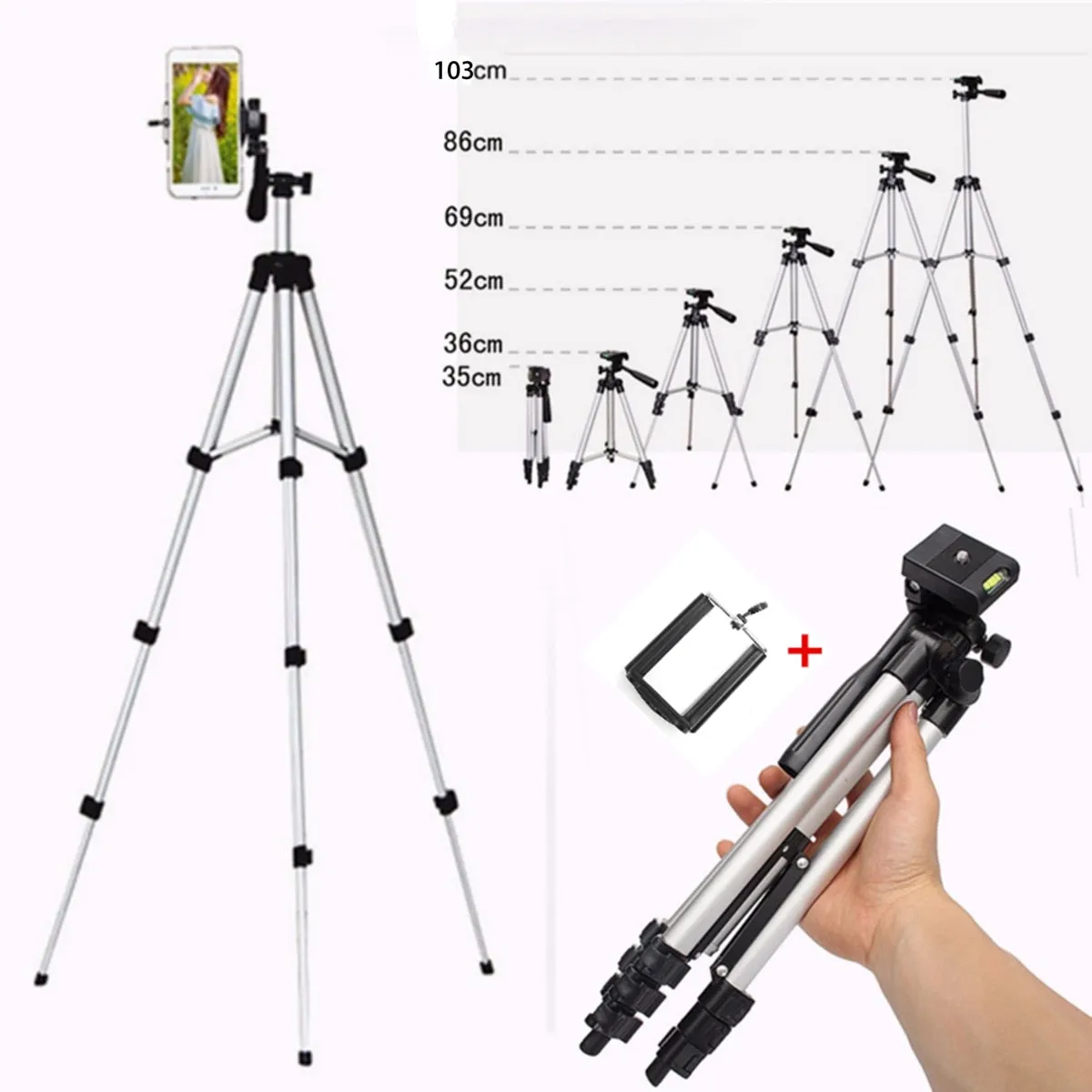 Lightweight Tripod for Camera or Phone