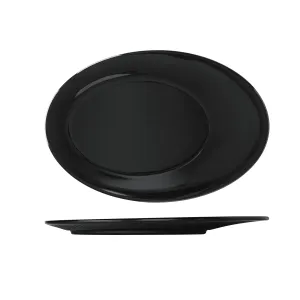 Midnight Black Boston Melamine Oval Plate 30.5 x 20.7cm - Pack 12